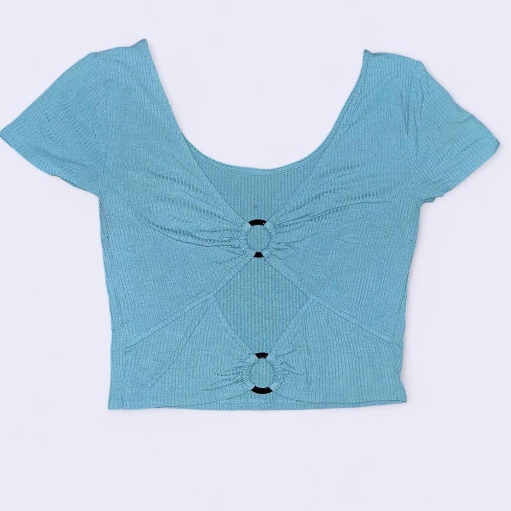 Aeropostale Teal Ribbed Crop Top
